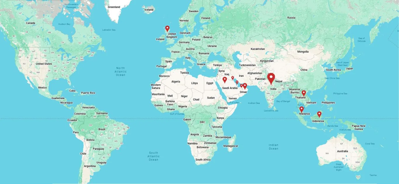 Empowering solutions worldwide map